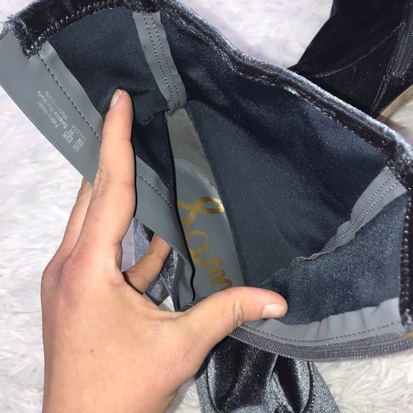 Sam Edelman Faux Velvet Zip Up Heeled Boots - Picture 8 of 10